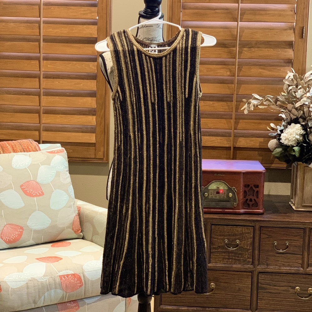 - Missoni black gold knit dress